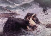 Alfred Guillou Adieu oil on canvas